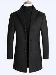 Men's Slim Long Woolen Business Coat