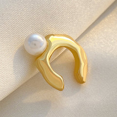 Faux Pearl Decor Ear Cuff Minimalist Style Jewelry