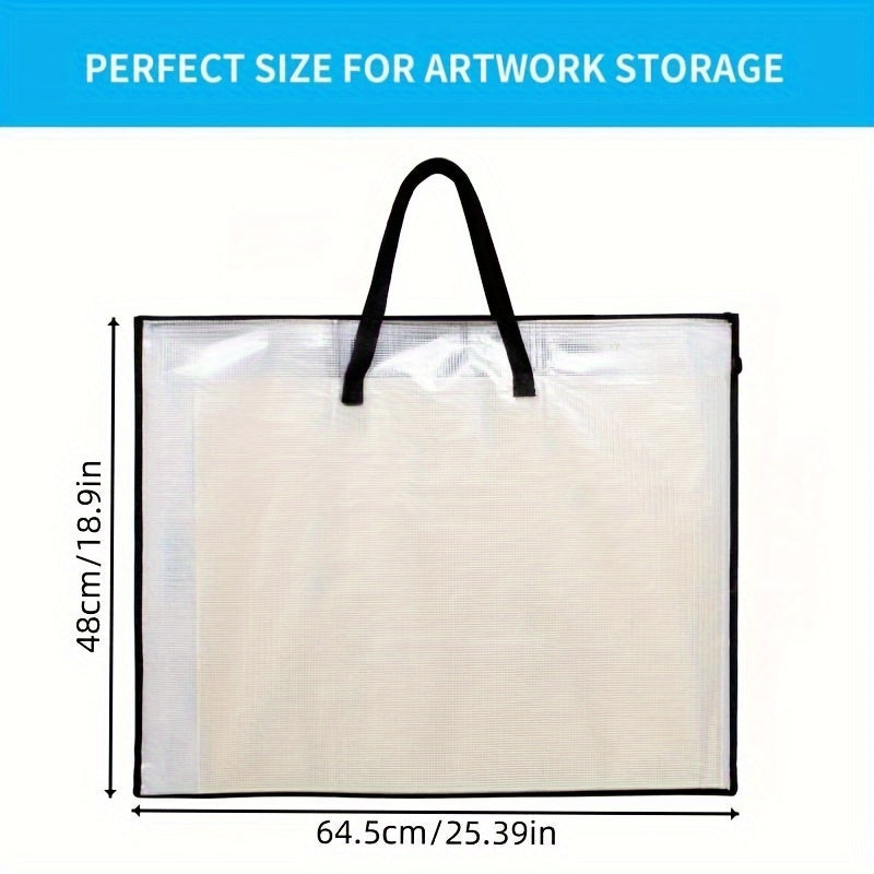 Art Briefcase Organizer Zipper Storage Folder For Artwork Posters Scrapbooking