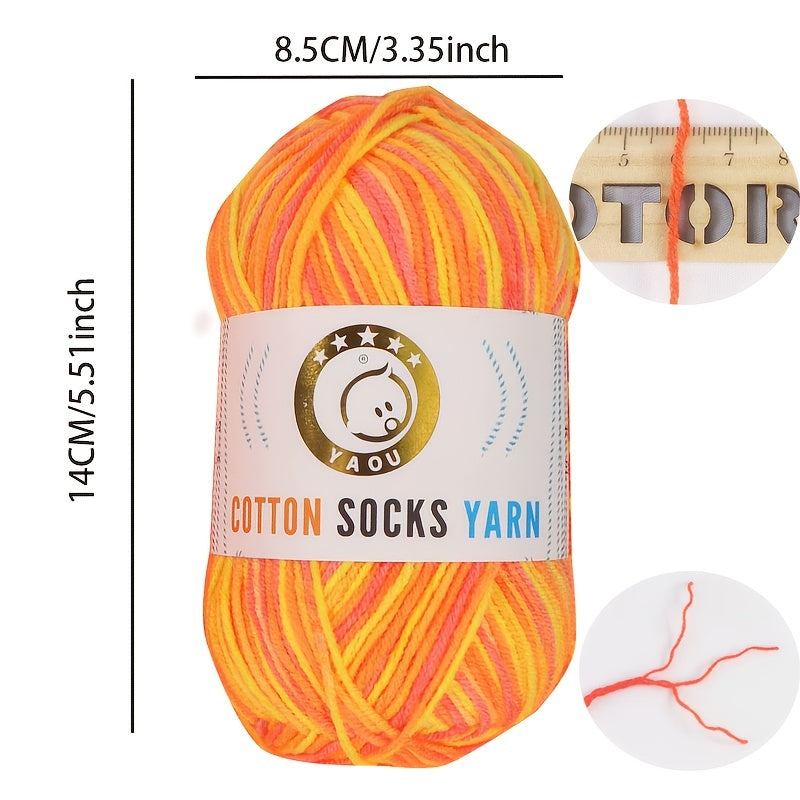2pcs Sock Yarn Combed Yarn 3 strand for Knitting Crochet