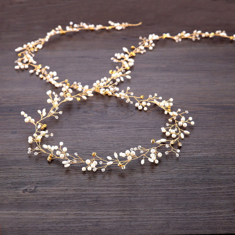 Wedding Bridal Headband Headpieces Crystals Faux Pearls Hair Vine