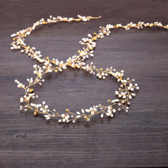Wedding Bridal Headband Headpieces Crystals Faux Pearls Hair Vine