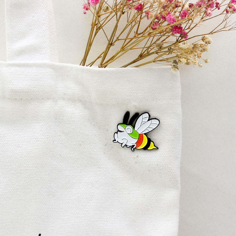 Frog & Bee Pattern Combo Pin for Jackets, Shirts, Backpacks