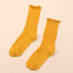 Frilled Mid Tube Socks Women's Stockings & Hosiery