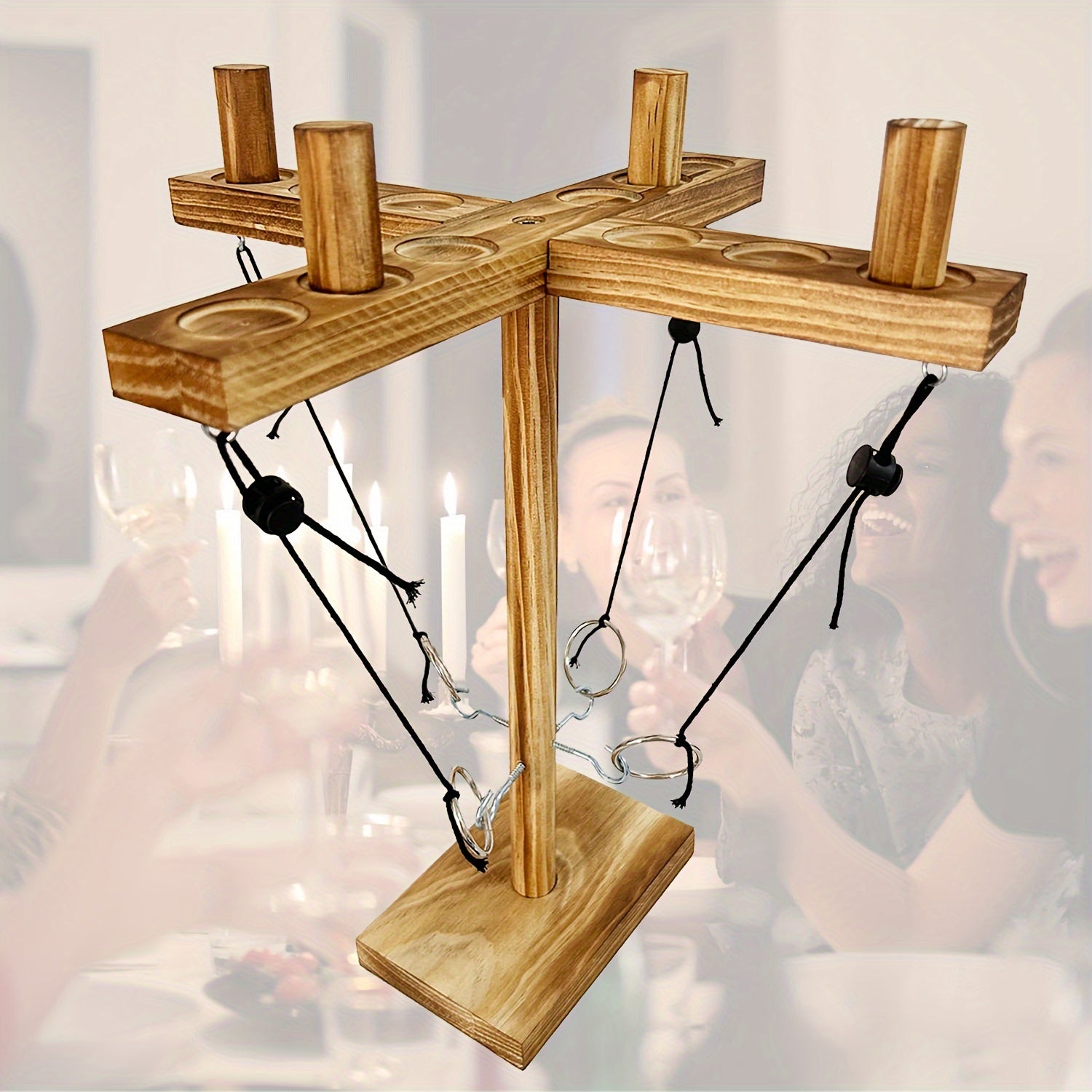 Ring Toss Hook Games with Shot Ladder for 4 People