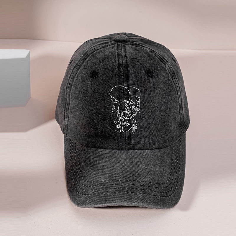 Hip Hop Skull Baseball Cap Vintage Print Women's Cotton Sports Hat Man Unisex
