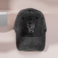 Hip Hop Skull Baseball Cap Vintage Print Women's Cotton Sports Hat Man Unisex