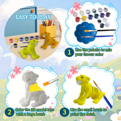 6pcs 3D DIY Hand-Painted Mold Set for Stress-Relieving Coloring
