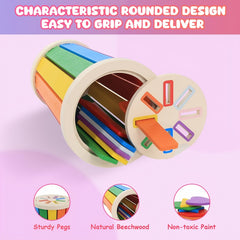 Wooden Stacking Toy Set for Toddlers - Sensory & Motor Skills Development