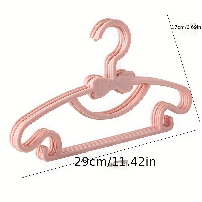 10pcs Kids Clothes Hanger PP Material Bow Wardrobe