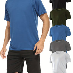 HOPLYNN Men's Short Sleeve Crew Neck T Shirts 5-Pack