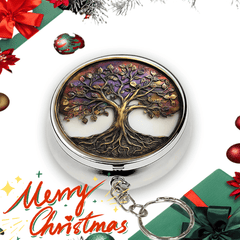 Portable Pill Organizer Keychain 3 Compartment Metal Medicine Case