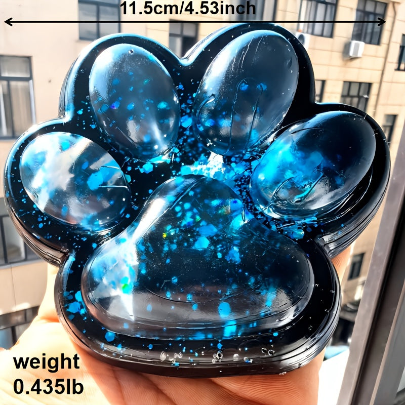Glittery Cat Paw Squeeze Toy TPR Material Interactive Sensory Toy