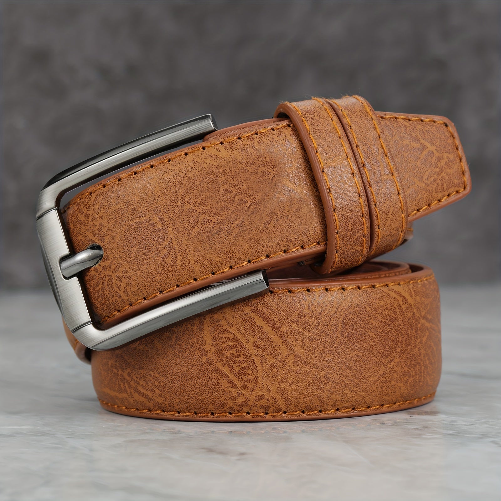 Men's Pin Buckle Belt PU Leather Casual Jeans Pants Waist Strap