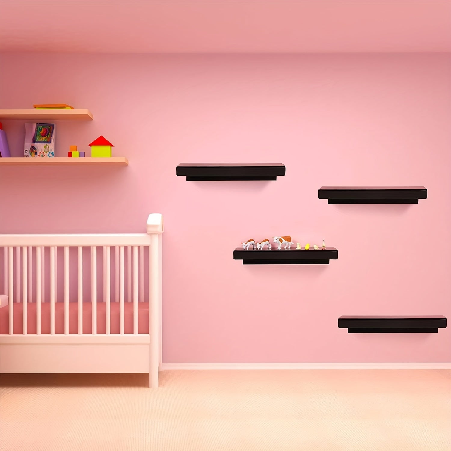 Acrylic Floating Shelves Nursery Toy Storage Rack Wall Hanging Mini Toy Display