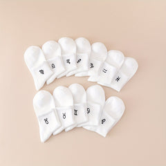 12 Pairs Constellation Print Socks Comfy & Breathable Crew Short Socks