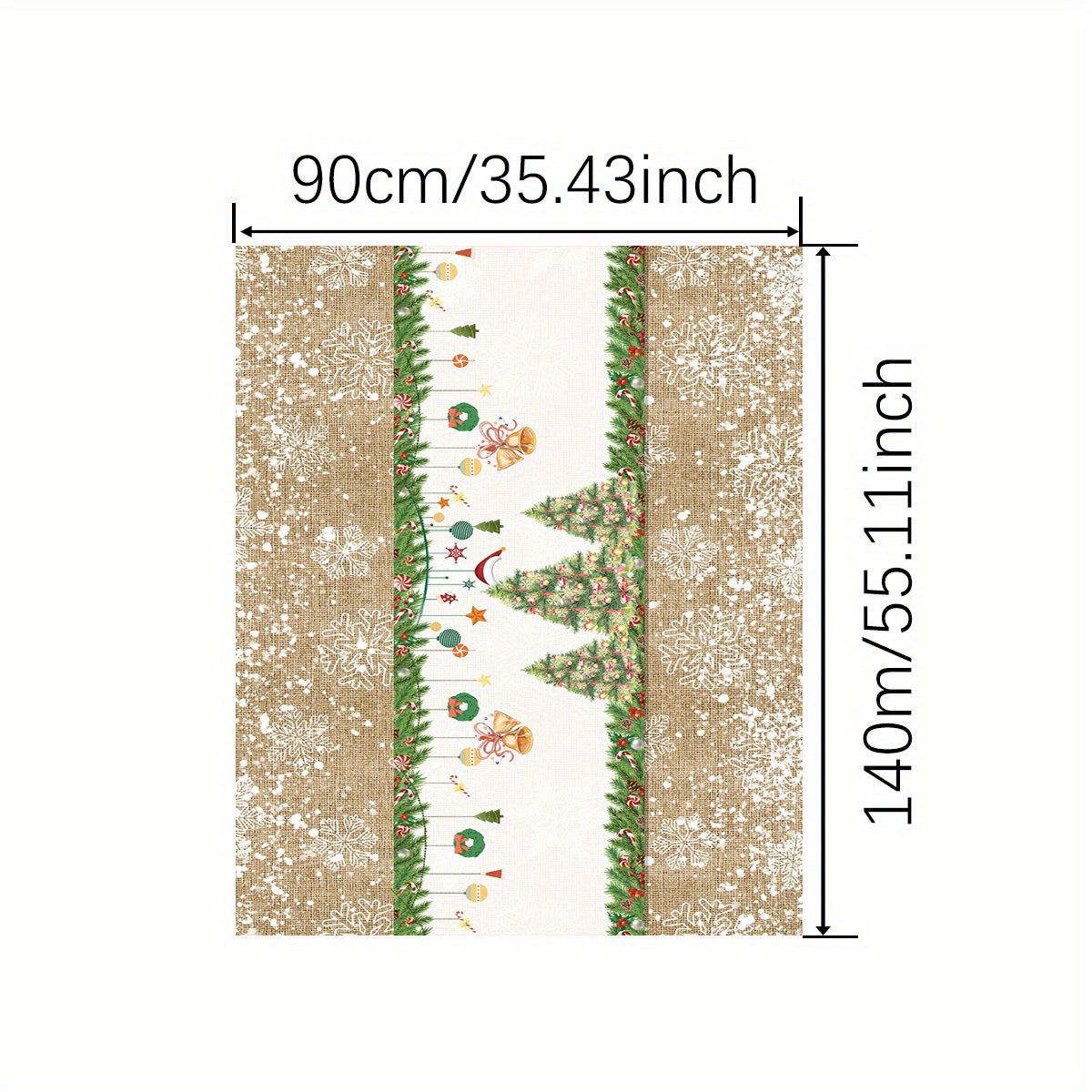 Polyester Christmas Tablecloth Tree Snowflake Table Cover