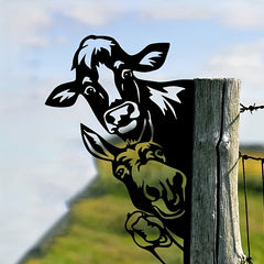 Farm Animals Iron Wall Decor for Outdoor Garden Fence