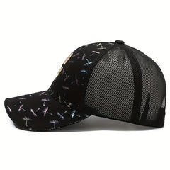 Embroidery Mesh Trucker Hat Dandelion Hot Stamping Hip Hop Couple Baseball Cap