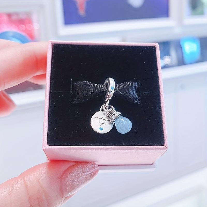 Luminous Light Bulb Tag Beads Silver Pendants DIY Jewelry Making
