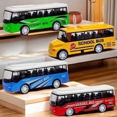 Alloy School Bus Toy Car Model Pull Back Simulation Vehicle