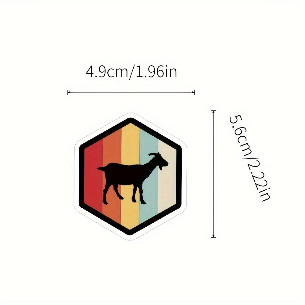 62pcs Goat Vinyl Stickers for Water Bottle Laptop Luggage Cup Computer