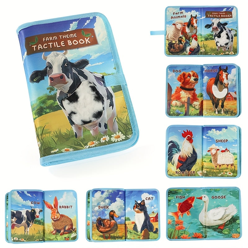 Interactive Farm Animal Touch Book Sensory Learning Toy for Youngsters