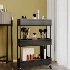 1PC Gap Hand Push Cart Storage Rack Floor standing Mobile Storage Rack
