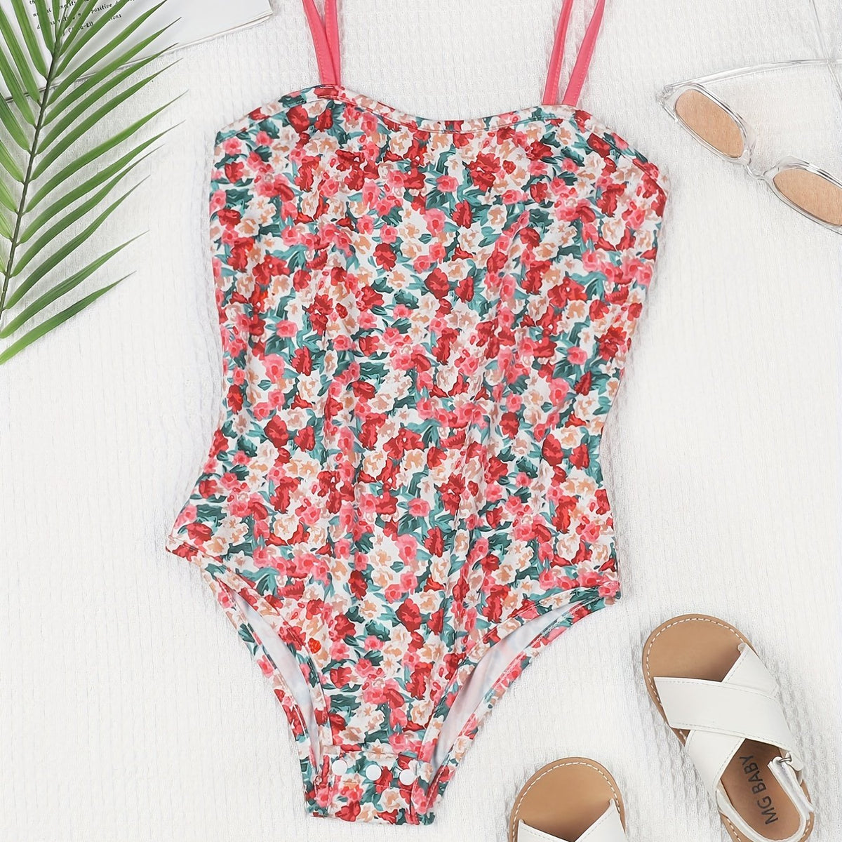 Girls Ditsy Floral Cami Jumpsuit Romper Sleeveless Bodysuit