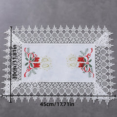 Polyester Christmas Table Runner Red Bell Printed Holiday Decoration