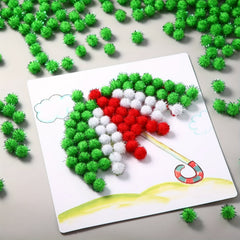 100pcs Glitter Fuzzy Pom Balls Halloween Craft DIY Party Decoration