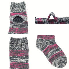 2 Pairs Stripe Print Socks Warm Mid Tube Women's Stockings