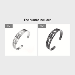 Stainless Steel Witch Knot Adjustable Open Cuff Bracelet