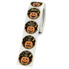 500pcs Halloween Pumpkin Round Stickers for Gift Food Packaging Reward Play Toy