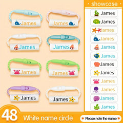 12pcs 24pcs 48pcs Undersea World Name Rings Custom Lanyard Buckle