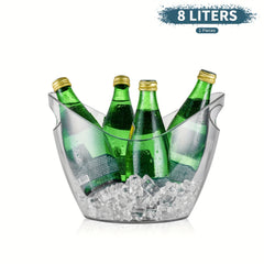 Stainless Steel Ice Bucket Clear Plastic Drink Tub Bar And Restaurant