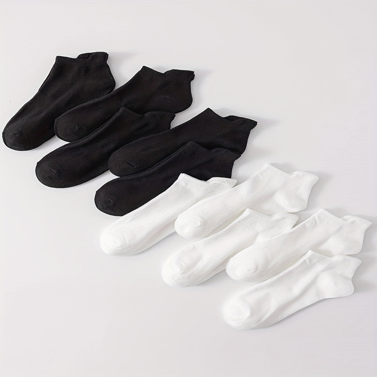 10 Pairs Solid Low Cut Socks Soft & Comfy Women's Stockings