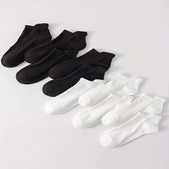 10 Pairs Solid Low Cut Socks Soft & Comfy Women's Stockings