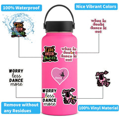 100Pcs Dance Stickers For Water Bottle Scrapbook