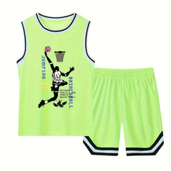 Youth Basketball Tank Top & Shorts Set for Summer Training