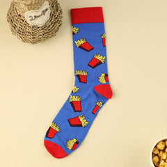 3 Pairs Cartoon Chips Print Socks Women's Stockings & Hosiery