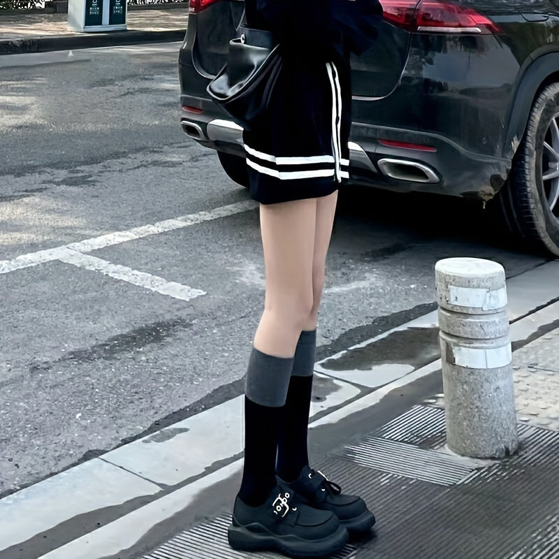 Colorblock Calf Socks Knee High Stockings