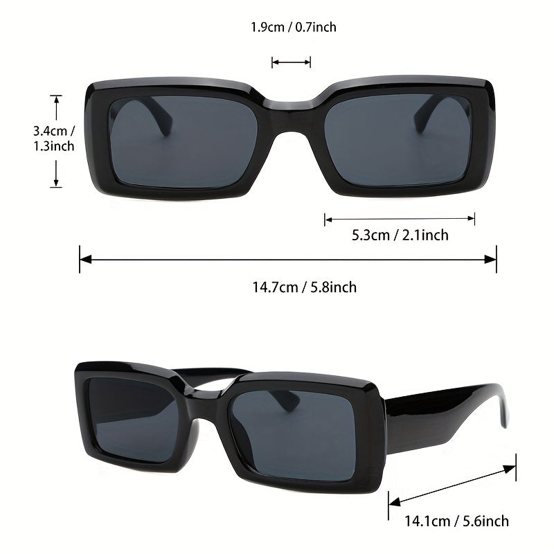 2pair Rectangle Sunglasses For Men Women UV400