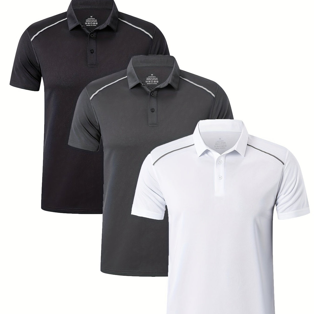 Men's Vintage Polo Shirt Casual Button Up Polo Shirt