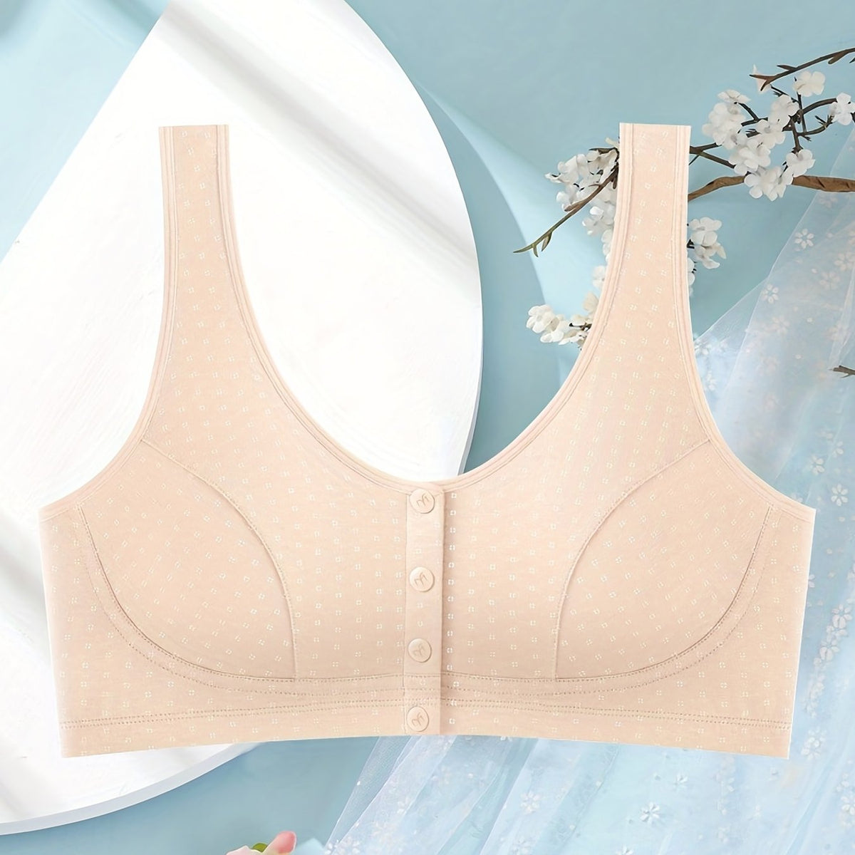  Ditsy Print Front Closure T-shirt Bra