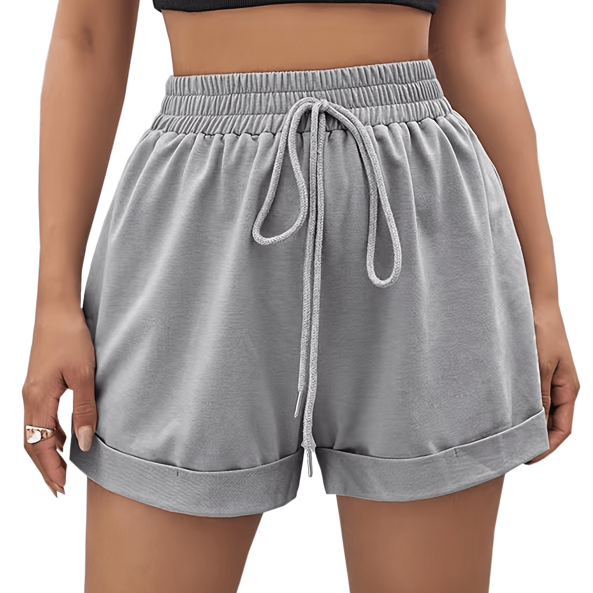Dual Pockets Drawstring Shorts for Women