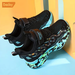 Kids Flame Mesh Basketball Shoes Non Slip Sport Sneakers