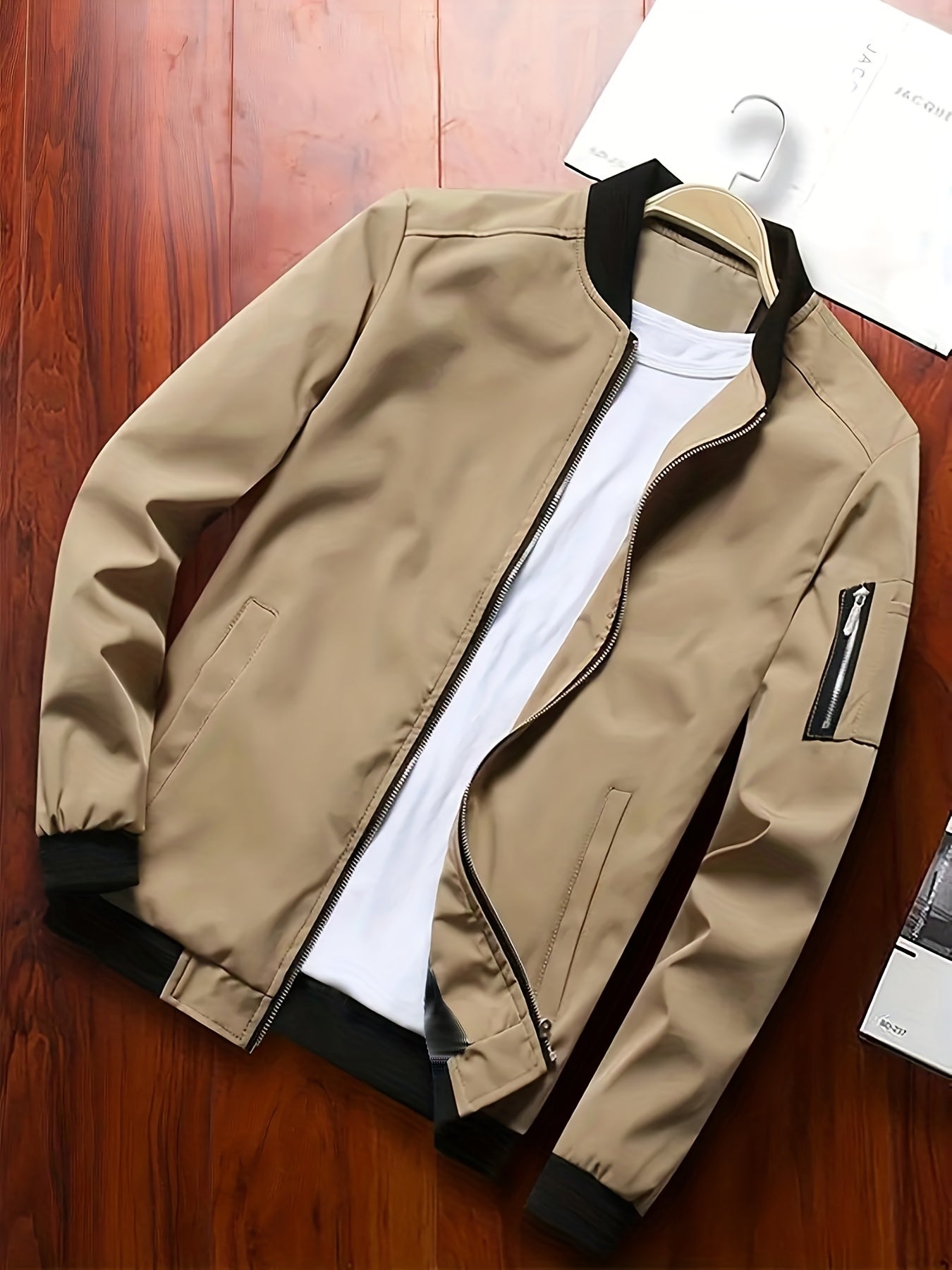 Men's Classic Track Jacket Baseball Collar Zip Up