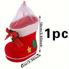 1pc Christmas Candy Boot Gift Bag Small Ornament Decoration