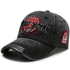 Men's Water Washed Baseball Cap Embroidered Duck Cap Outdoor Visor Hat
